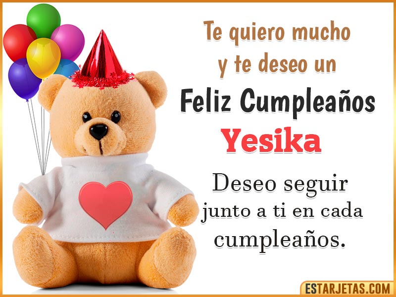 Tarjeta para felicitar a  Yesika