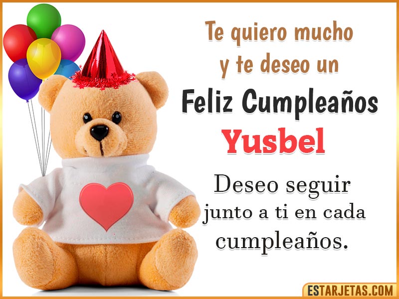 Tarjeta para felicitar a  Yusbel