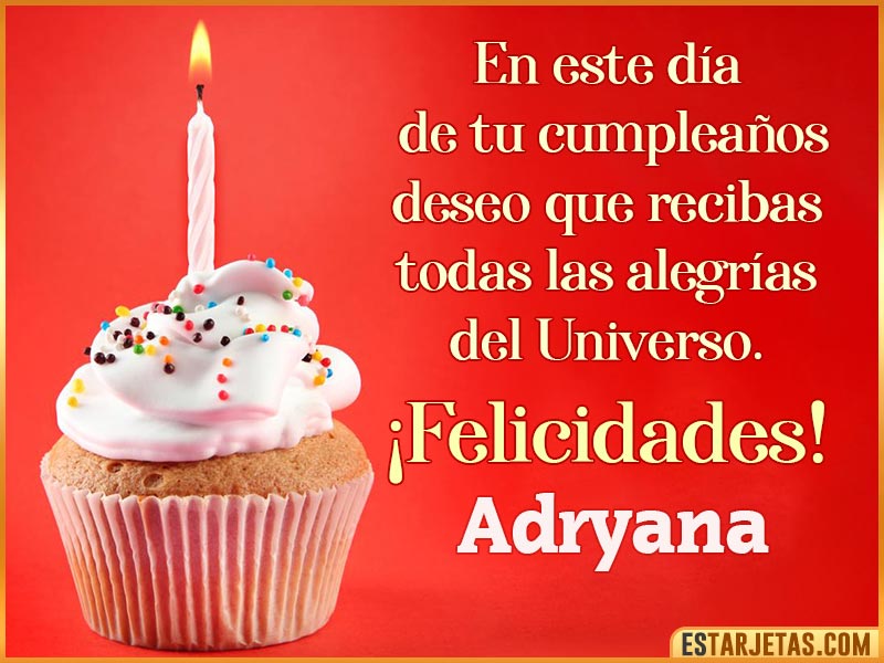 Tarjetas con mensajes de cumpleaños para  Adryana