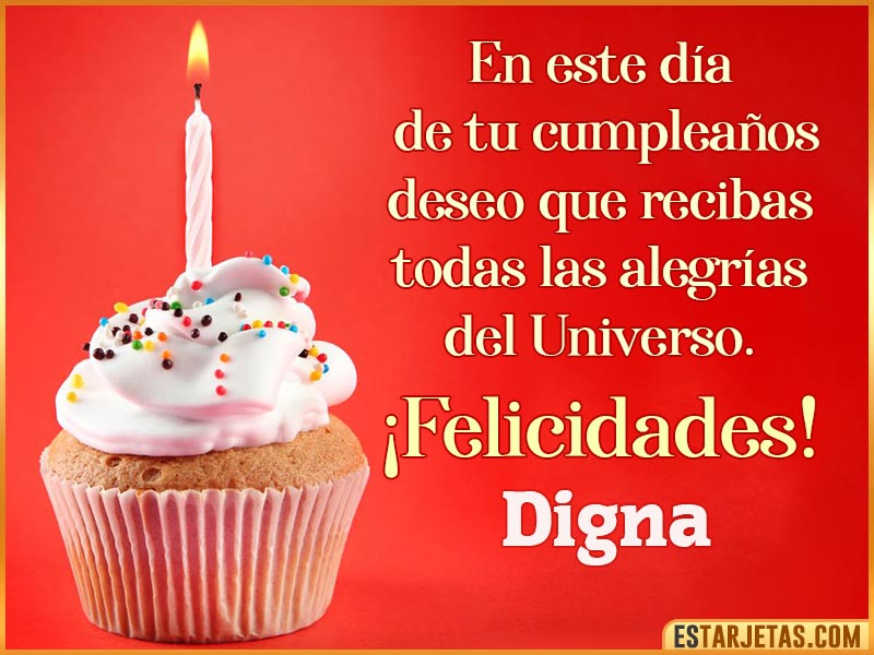 Tarjetas con mensajes de cumpleaños para  Digna