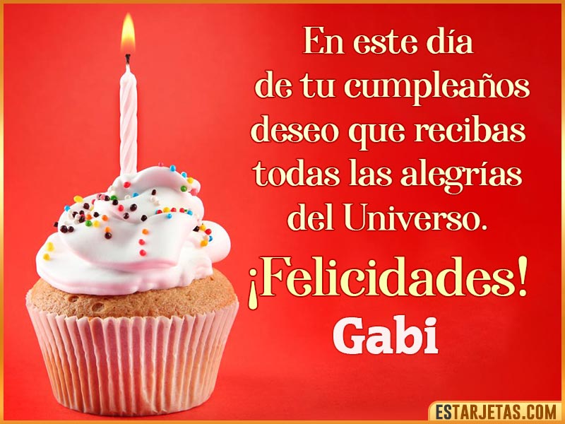Tarjetas con mensajes de cumpleaños para  Gabi