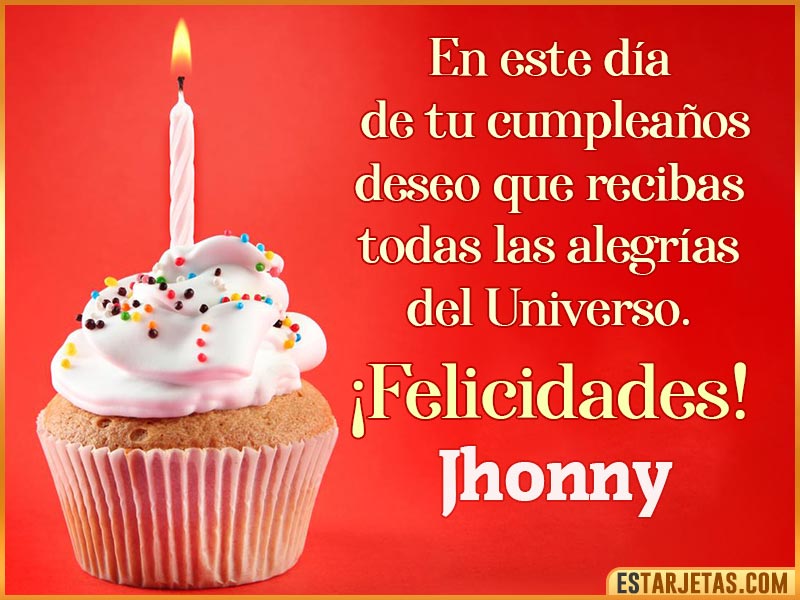Tarjetas con mensajes de cumpleaños para  Jhonny