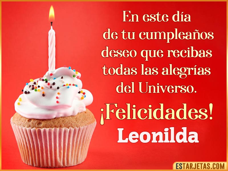 Tarjetas con mensajes de cumpleaños para  Leonilda