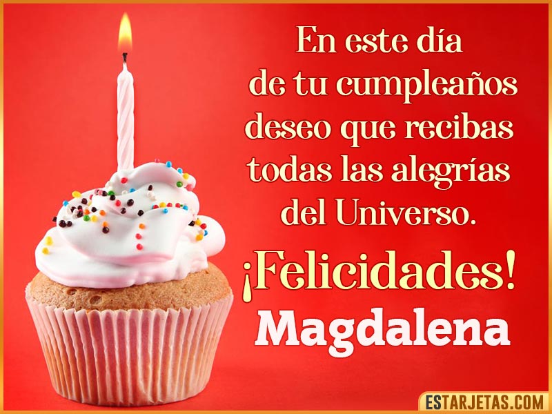 Tarjetas con mensajes de cumpleaños para  Magdalena