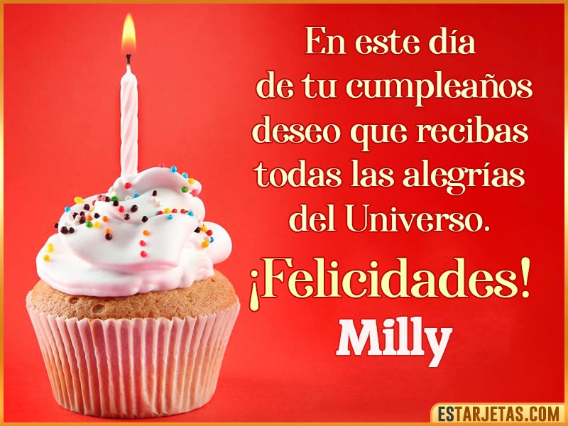 Tarjetas con mensajes de cumpleaños para  Milly