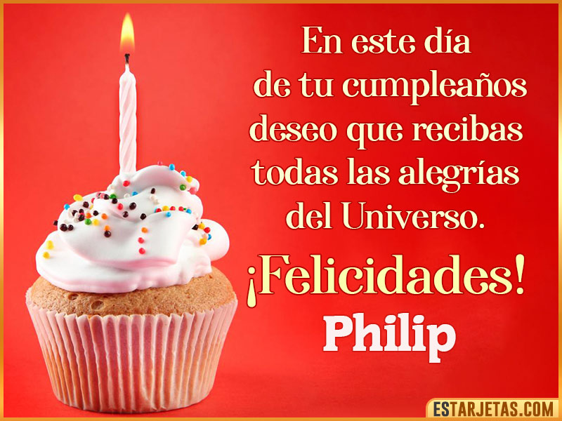 Tarjetas con mensajes de cumpleaños para  Philip
