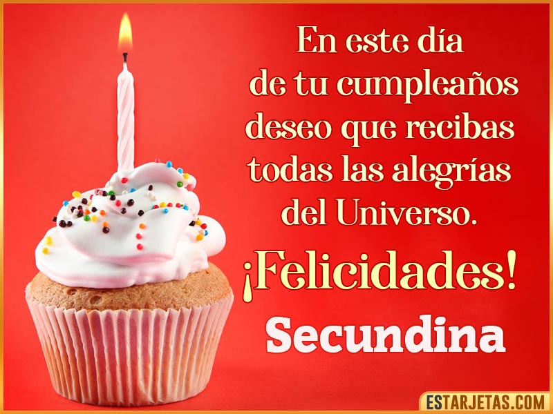 Tarjetas con mensajes de cumpleaños para  Secundina