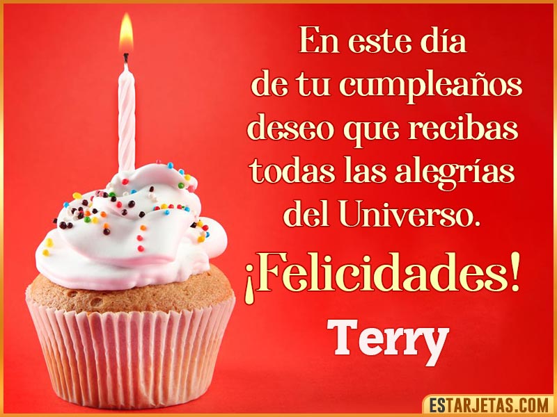 Tarjetas con mensajes de cumpleaños para  Terry
