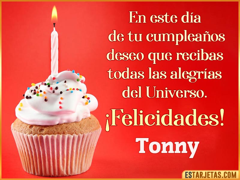 Tarjetas con mensajes de cumpleaños para  Tonny
