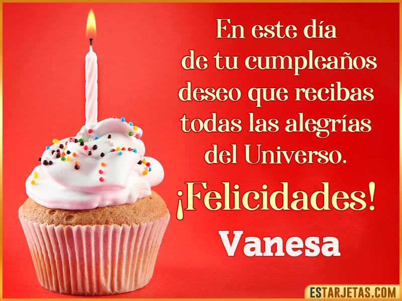 Tarjetas con mensajes de cumpleaños para  Vanesa