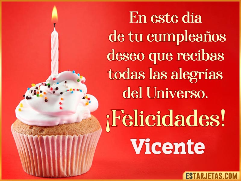 Tarjetas con mensajes de cumpleaños para  Vicente