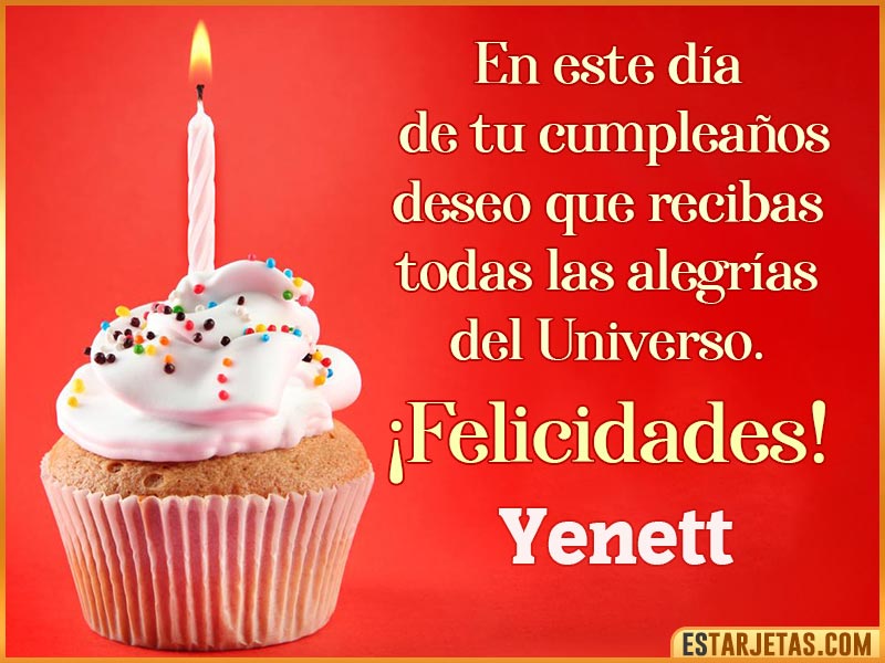 Tarjetas con mensajes de cumpleaños para  Yenett