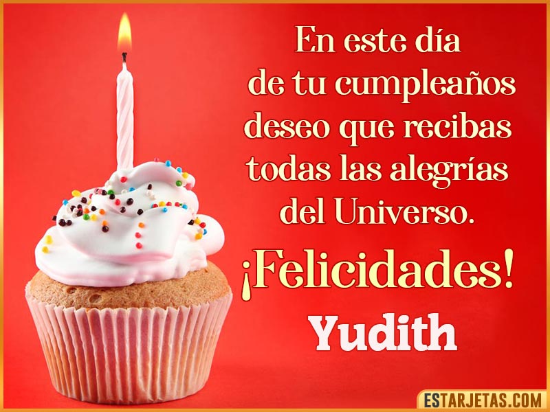 Tarjetas con mensajes de cumpleaños para  Yudith