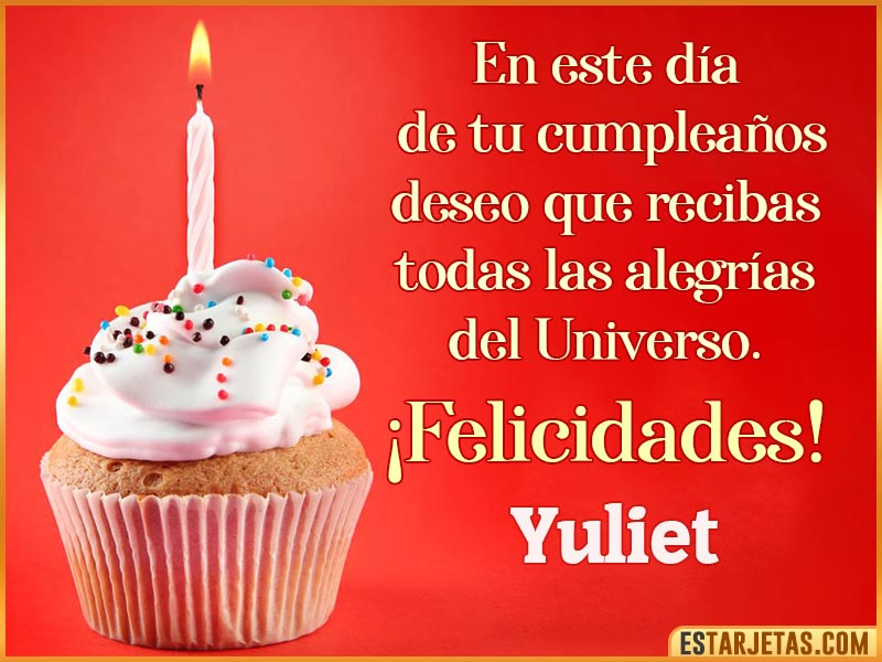 Tarjetas con mensajes de cumpleaños para  Yuliet