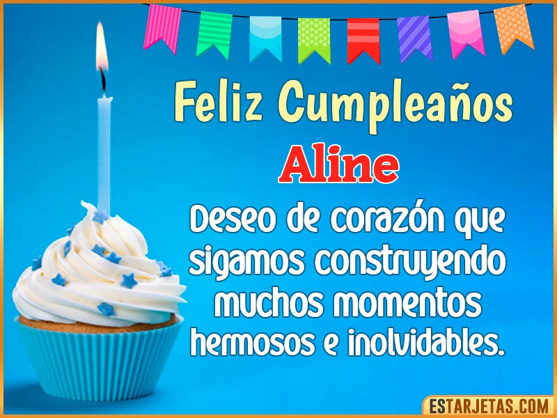 tarjetas Feliz Cumpleaños para ti Aline