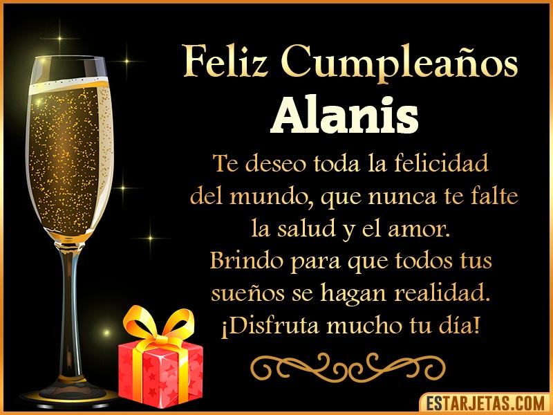 Tarjetas de Cumpleaños feliz Cumpleaños  Alanis