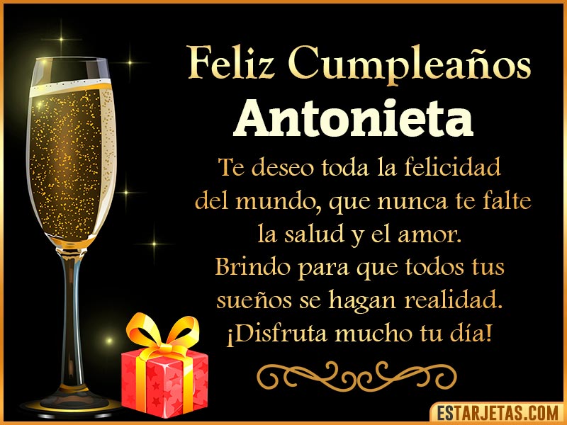 Tarjetas de Cumpleaños feliz Cumpleaños  Antonieta