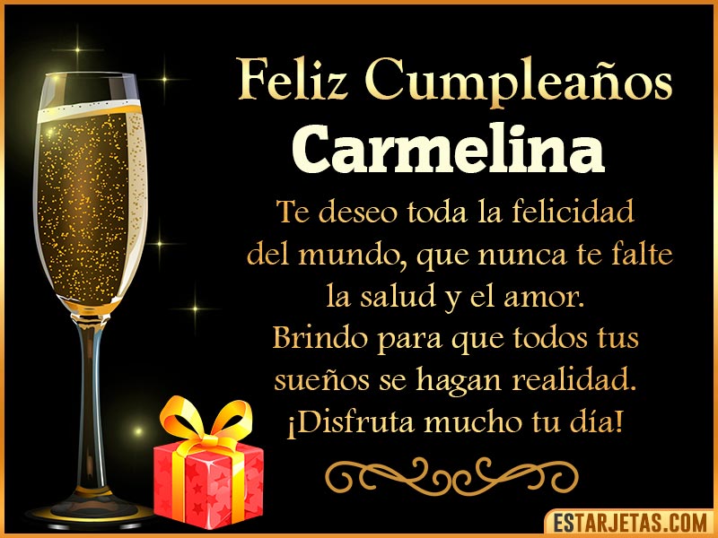 Tarjetas de Cumpleaños feliz Cumpleaños  Carmelina