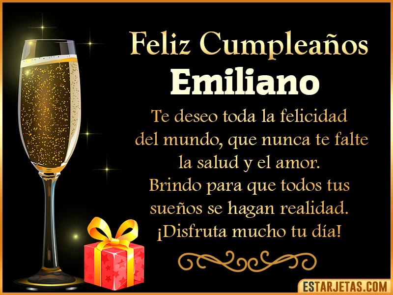 Tarjetas de Cumpleaños feliz Cumpleaños  Emiliano
