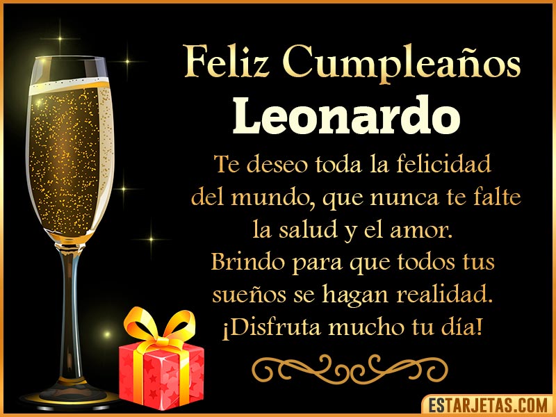 Tarjetas de Cumpleaños feliz Cumpleaños  Leonardo