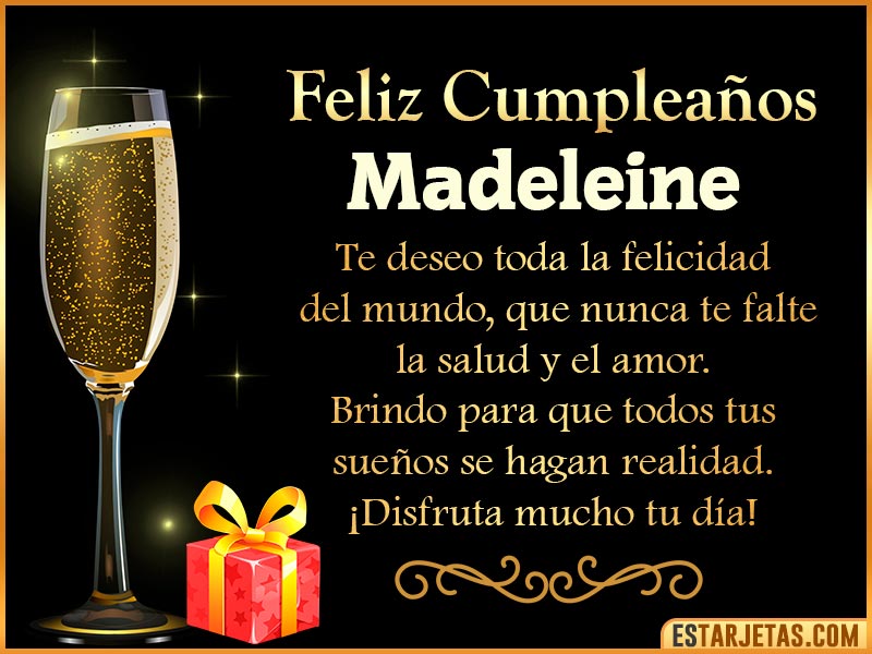 Tarjetas de Cumpleaños feliz Cumpleaños  Madeleine