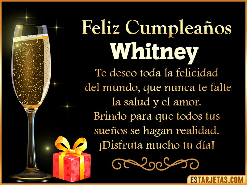 Tarjetas de Cumpleaños feliz Cumpleaños  Whitney