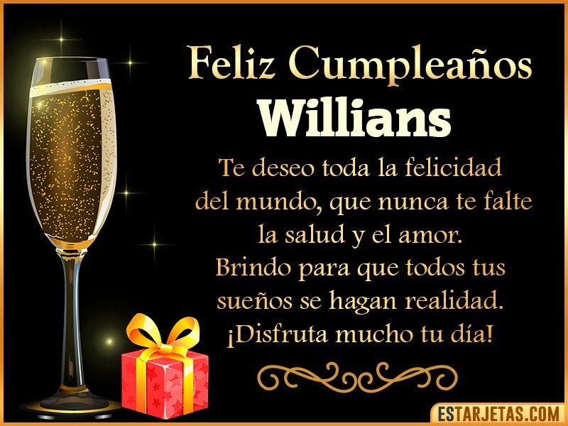 Tarjetas de Cumpleaños feliz Cumpleaños  Willians