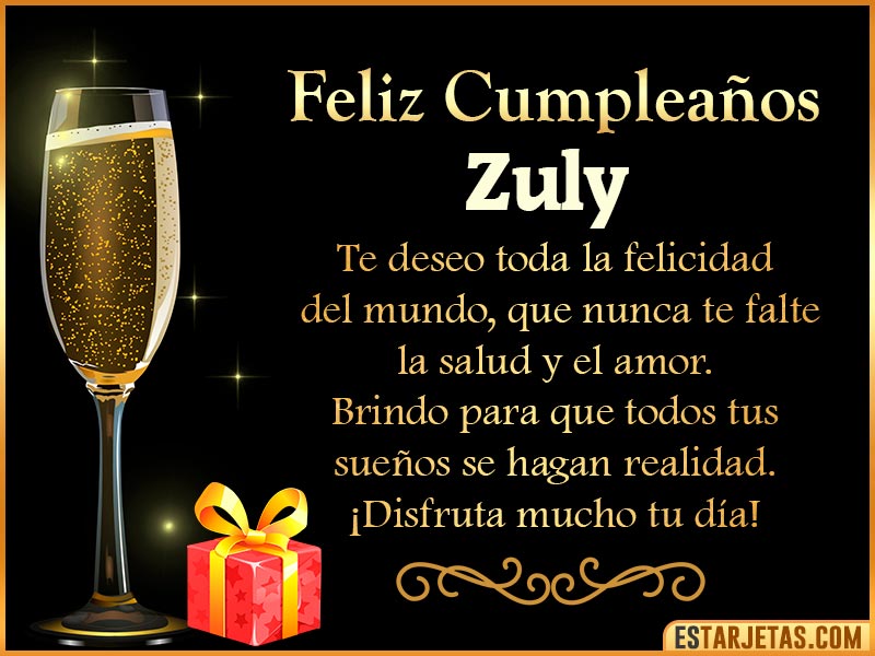 Tarjetas de Cumpleaños feliz Cumpleaños  Zuly